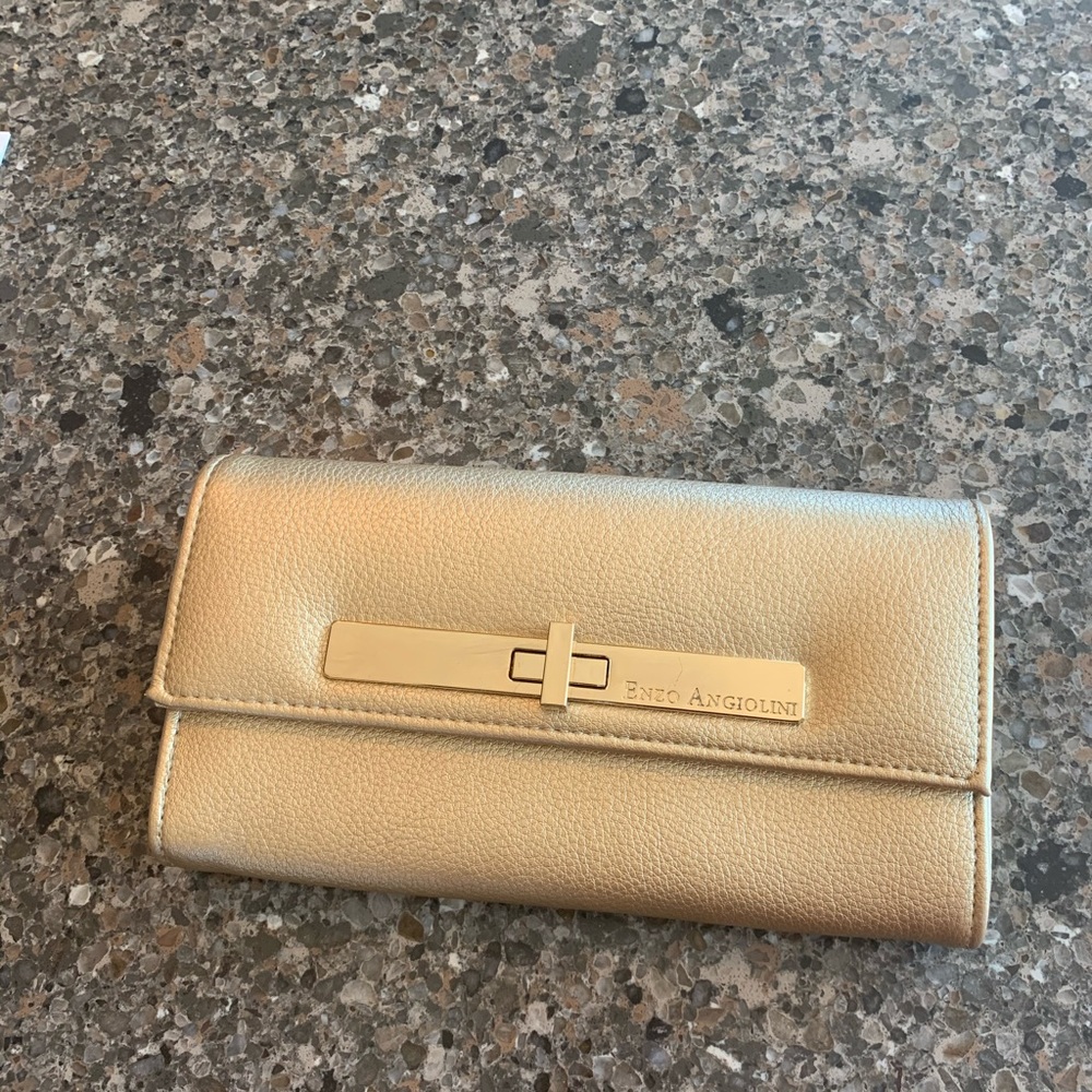 Enzo Angiolini gold clutch
